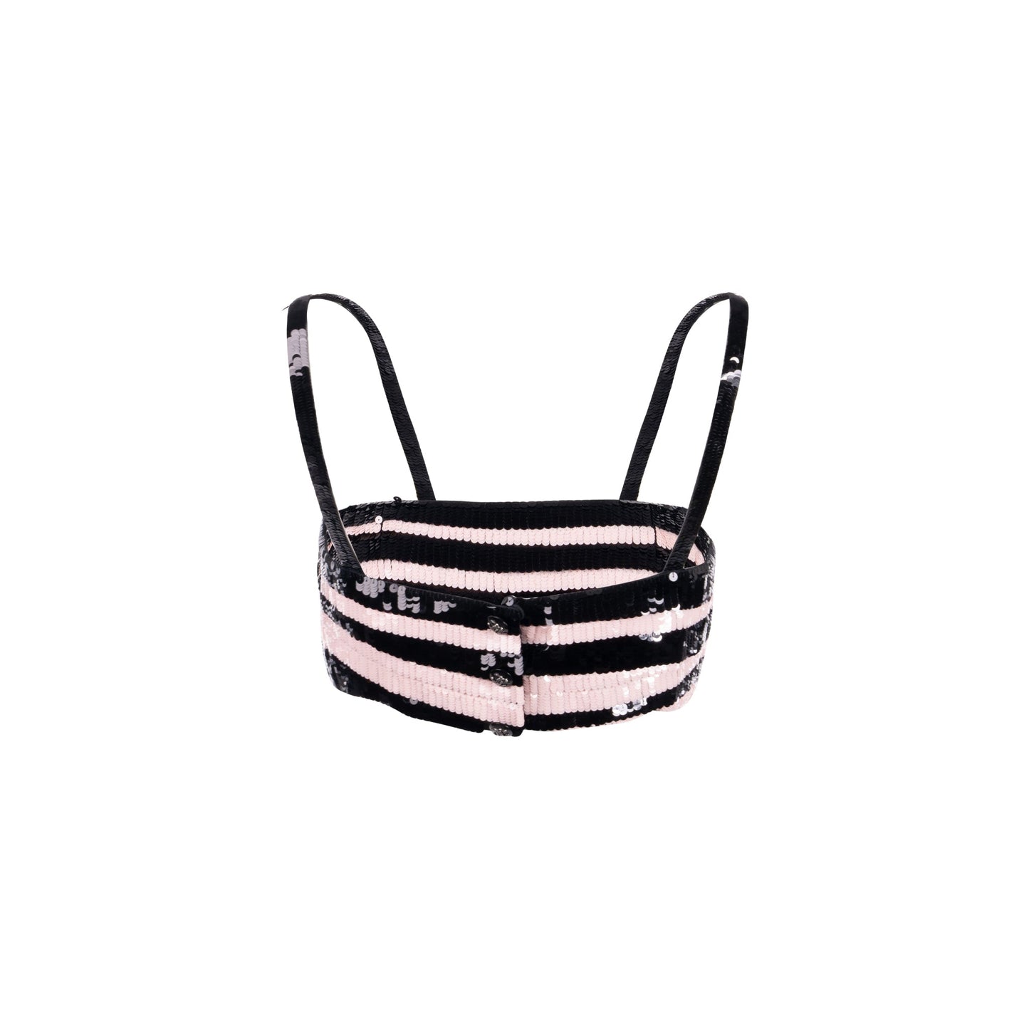 Chanel size 36 21C Sequins/Silk mini top black / pink
