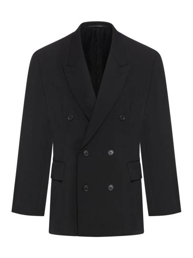Luxury Balenciaga Trending 2025 Cinched Double Breasted Wool Jacket Black