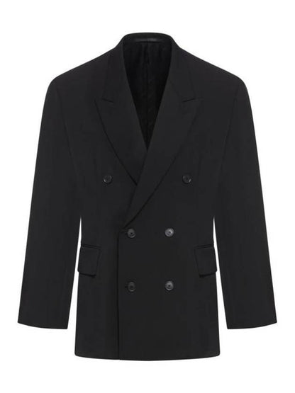 Luxury Balenciaga Trending 2025 Cinched Double Breasted Wool Jacket Black