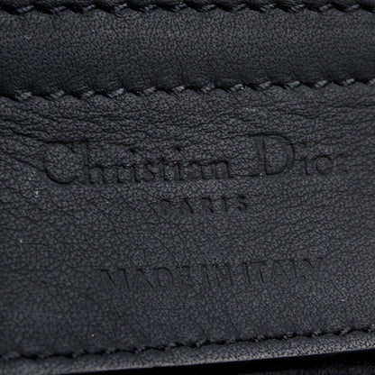 Christian Dior 2021 Black Ultramatte Calfskin Leather Medium Saddle Bag