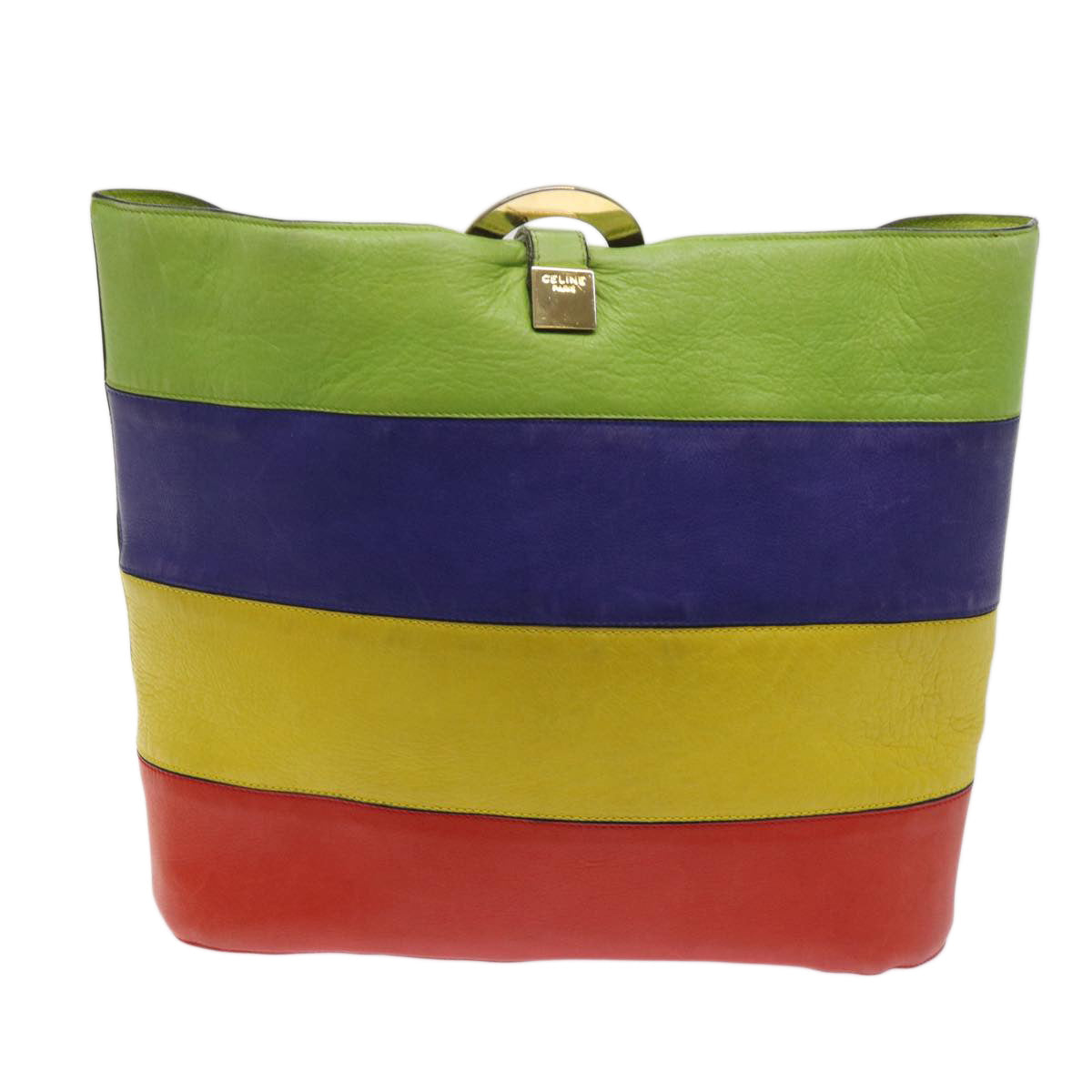 Luxury CELINE Shoulder Bag Leather Red Blue Green  65025