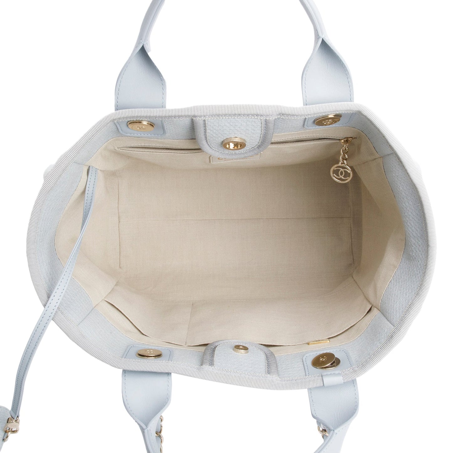Chanel Blue Mixed Fibers Small Deauville Tote