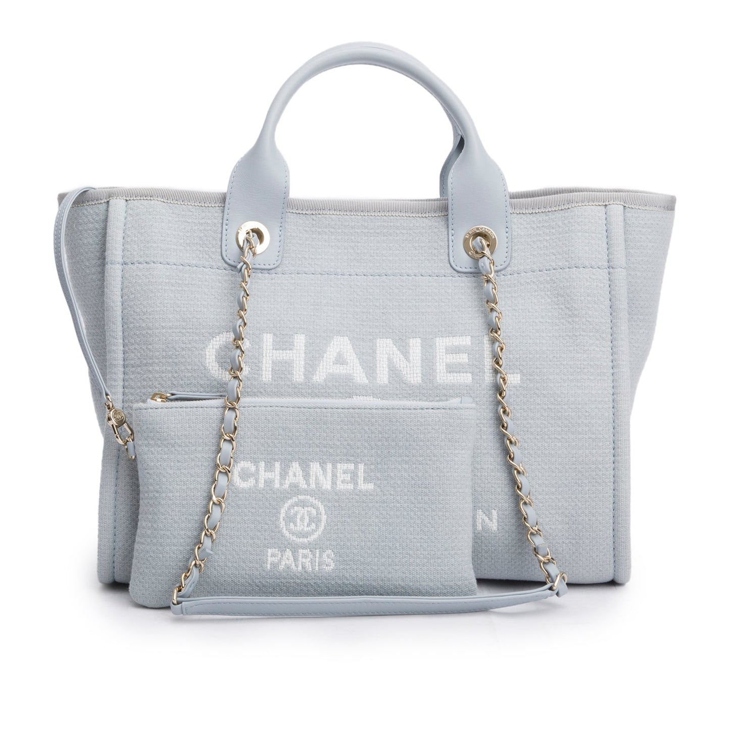 Chanel Blue Mixed Fibers Small Deauville Tote