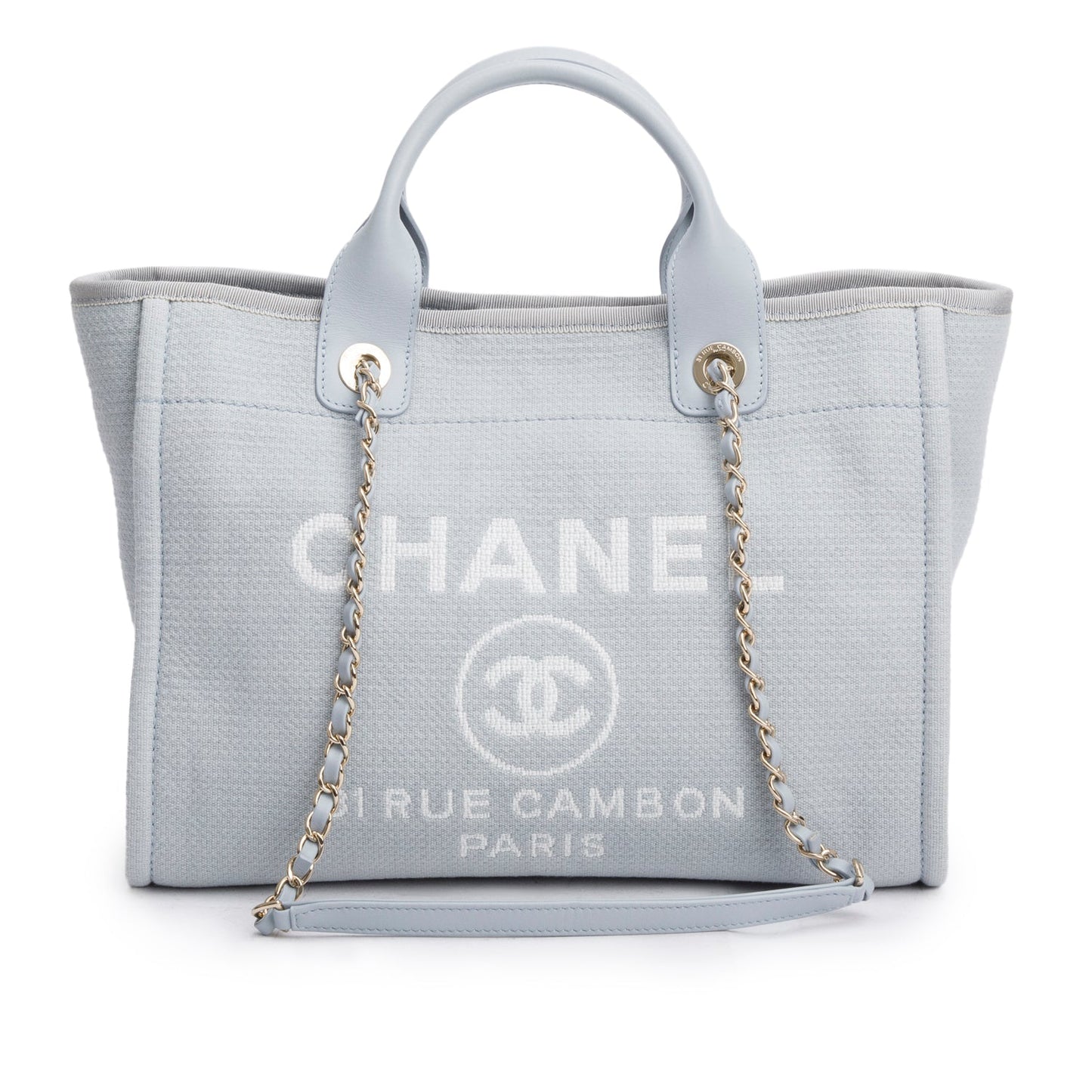Chanel Blue Mixed Fibers Small Deauville Tote
