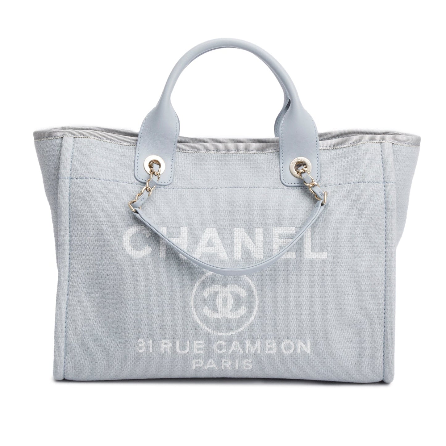 Chanel Blue Mixed Fibers Small Deauville Tote