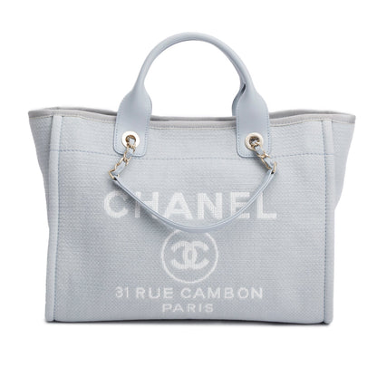 Chanel Blue Mixed Fibers Small Deauville Tote