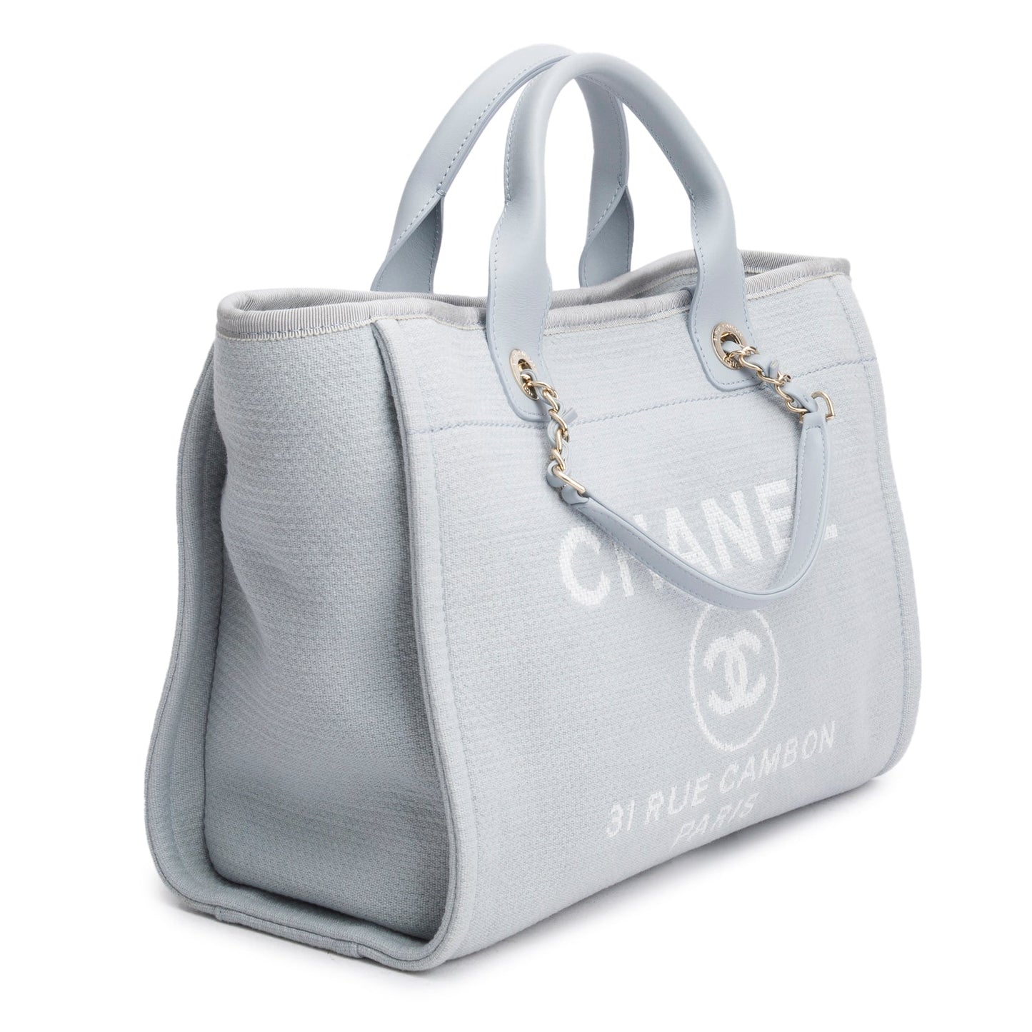 Chanel Blue Mixed Fibers Small Deauville Tote