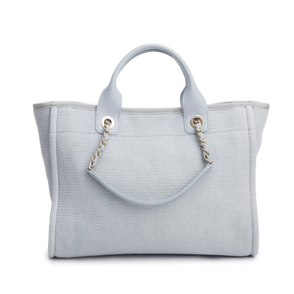 Chanel Blue Mixed Fibers Small Deauville Tote