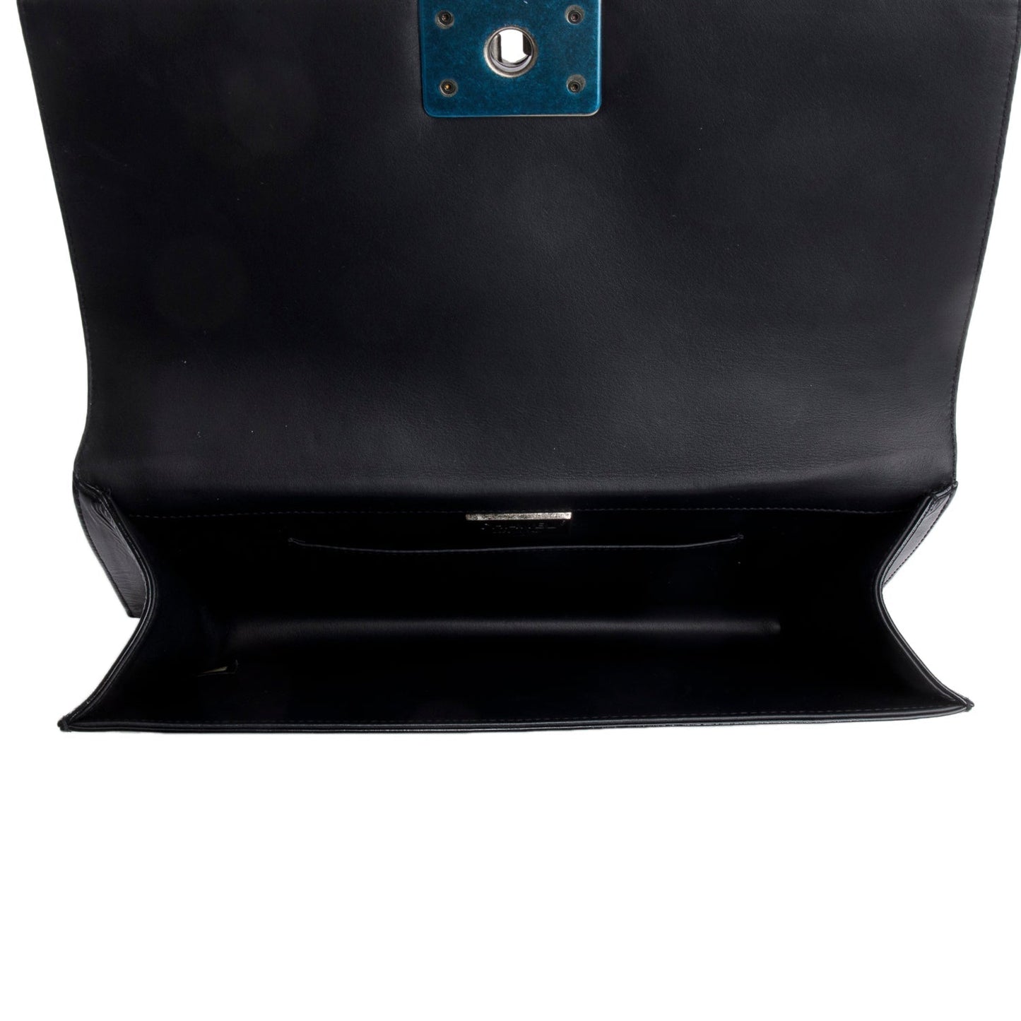Chanel Black Python Patent Leather Boy Flap Clutch