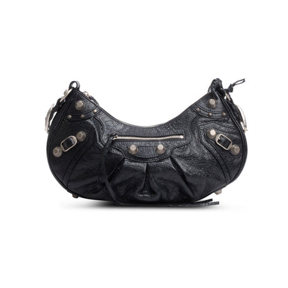 Balenciaga Black Arena Leather Le Cagole Small Shoulder Bag