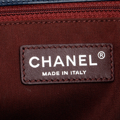 Chanel Navy Aged Calfskin Quilted Daily Walk Accordion Flap Shoulder Bag