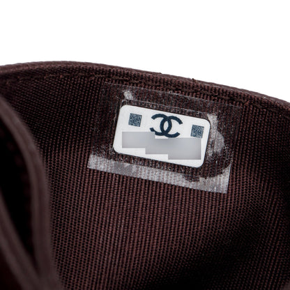 Chanel Burgundy Quilted Caviar Leather Card Holder