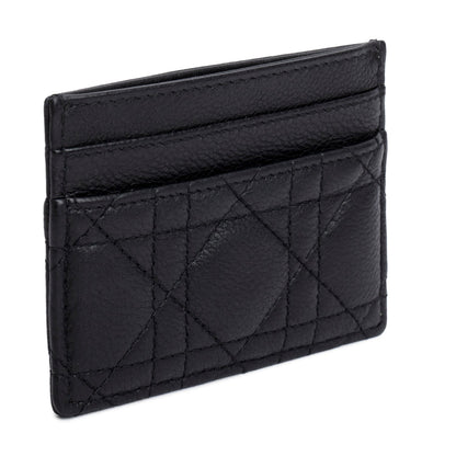 Christian Dior 2023 Black Supple Cannage Leather Caro Freesia Card Holder