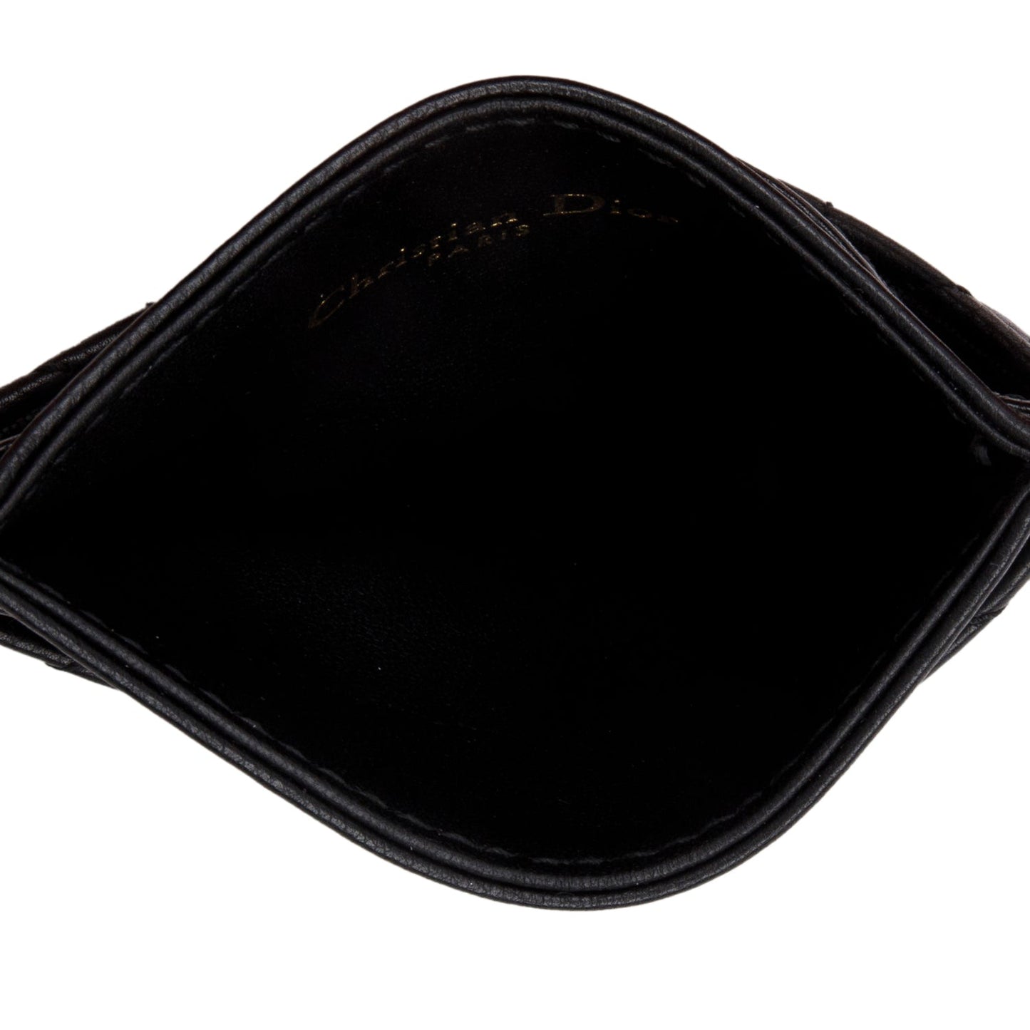 Christian Dior 2023 Black Supple Cannage Leather Caro Freesia Card Holder