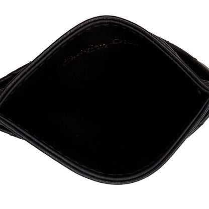 Christian Dior 2023 Black Supple Cannage Leather Caro Freesia Card Holder