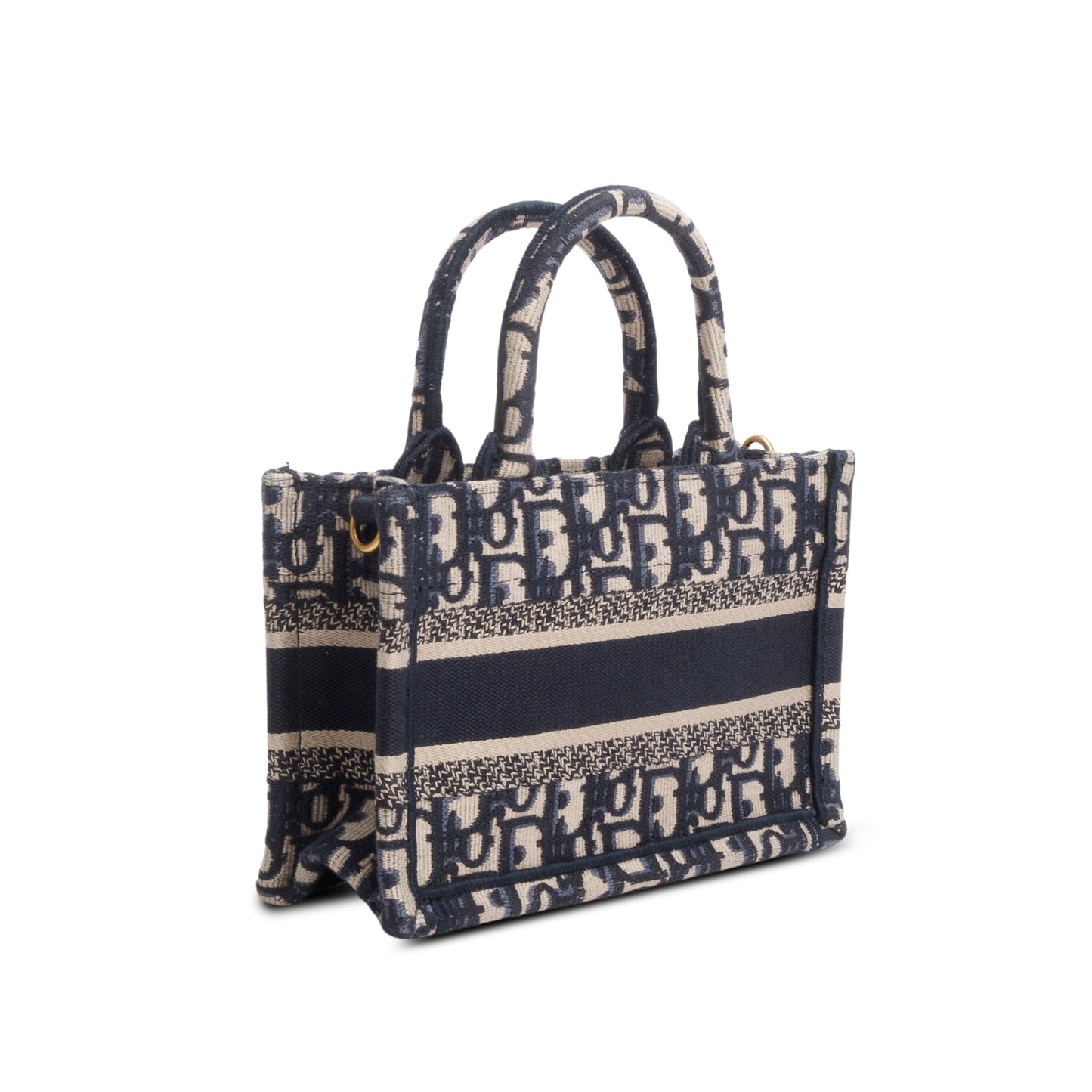 Christian Dior 2024 Blue Oblique Embroidered Mini Book Tote