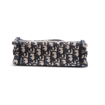 Christian Dior 2024 Blue Oblique Embroidered Mini Book Tote