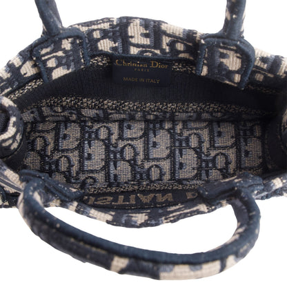 Christian Dior 2024 Blue Oblique Embroidered Mini Book Tote