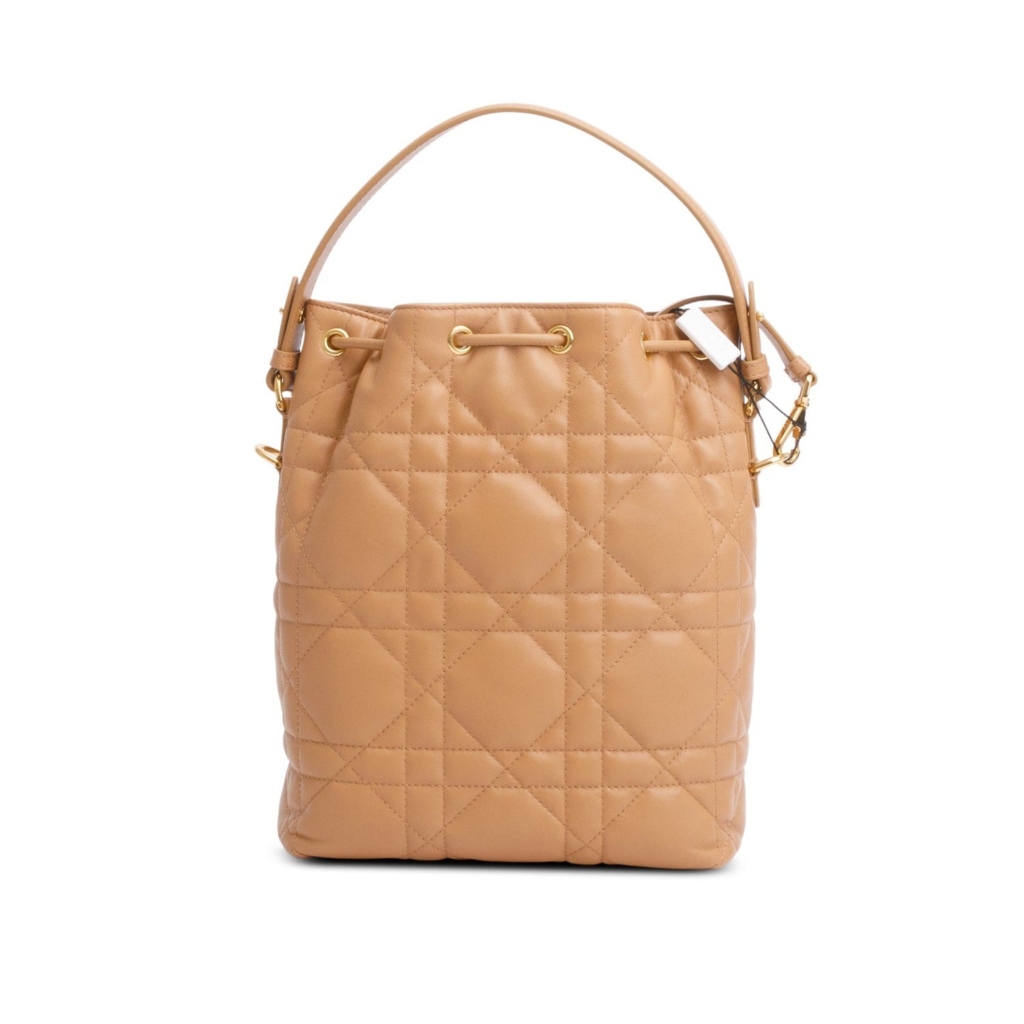 Christian Dior 2025 Brown Macrocannage Lambskin Small Caro Bucket Bag