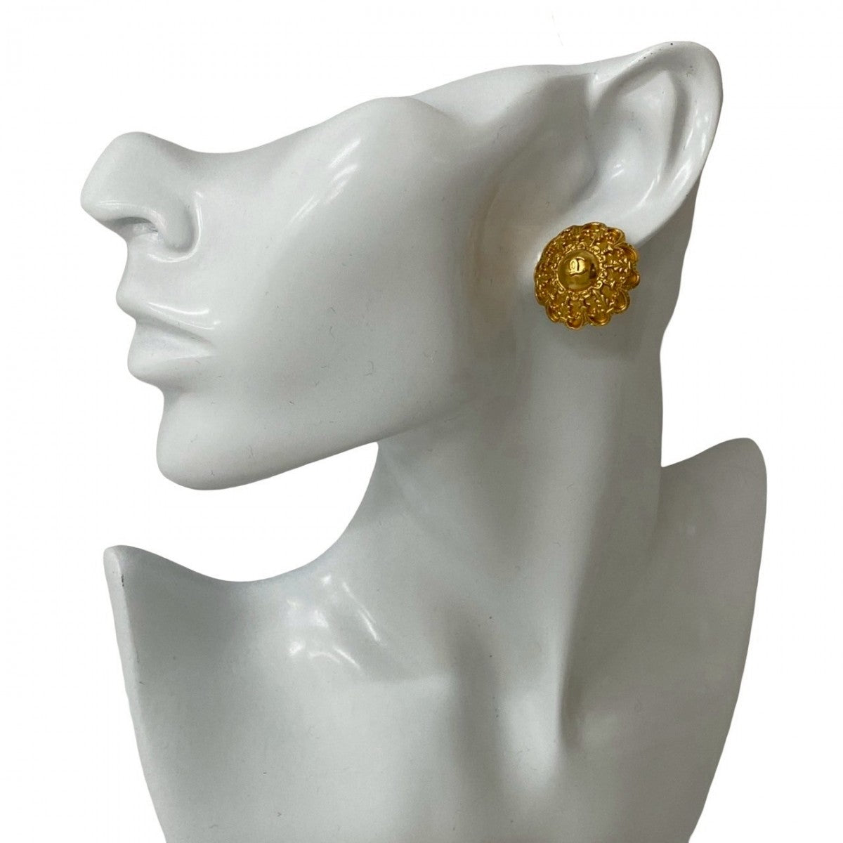 CHANEL Earring Gold Plated gold COCO Mark Women