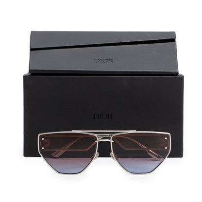 Christian Dior Silver Metal DiorClan2 Aviator Sunglasses