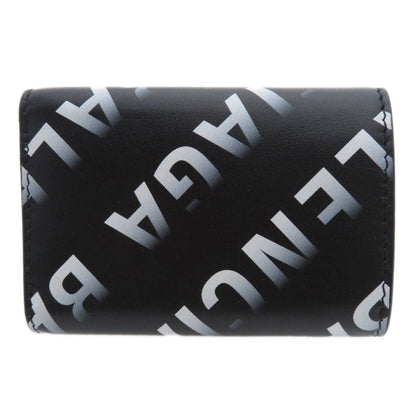 BALENCIAGA Bifold Wallet 594312 Calfskin black Logo motif mini wallet tri-fold Women