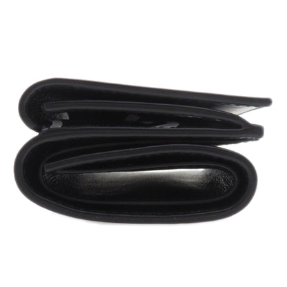 BALENCIAGA Bifold Wallet 594312 Calfskin black Logo motif mini wallet tri-fold Women