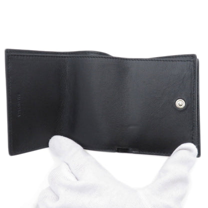 BALENCIAGA Bifold Wallet 594312 Calfskin black Logo motif mini wallet tri-fold Women