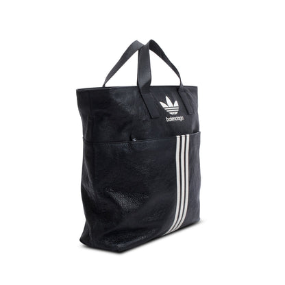 Balenciaga x Adidas Black Leather North-South Tote Bag