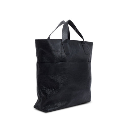 Balenciaga x Adidas Black Leather North-South Tote Bag