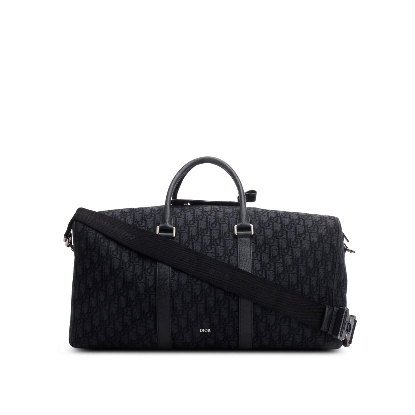 Christian Dior 2022 Black Oblique Lingot 50 Duffel Bag