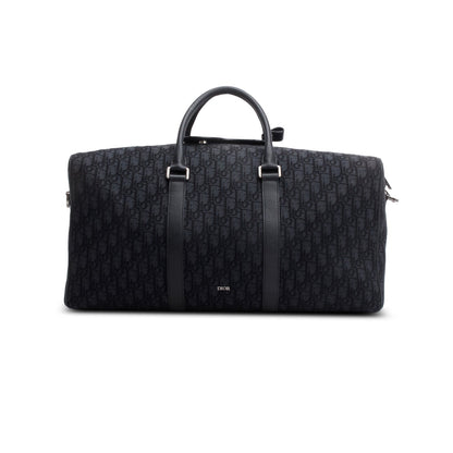 Christian Dior 2022 Black Oblique Lingot 50 Duffel Bag