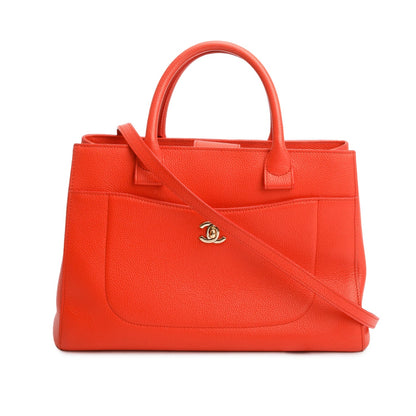Chanel Red Grained Calfskin Small Neo Executive Shopper Tote