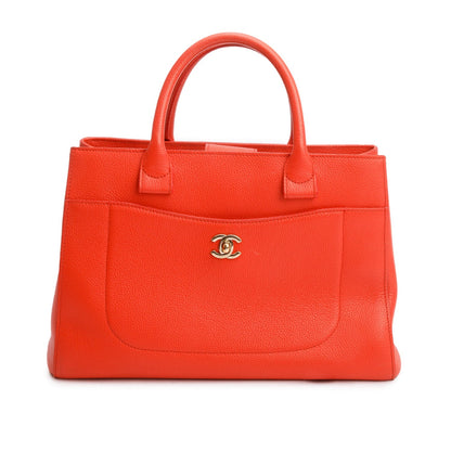 Chanel Red Grained Calfskin Small Neo Executive Shopper Tote