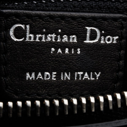 Christian Dior Vintage Black Patent Leather Cannage Calfskin Small East West Lady Dior