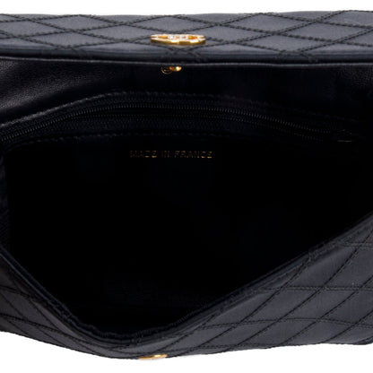 Chanel Vintage Black Satin CC Pouch