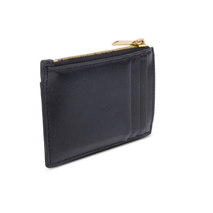 Celine 2023 Black Smooth Lambskin Triomphe Zipped Card Holder