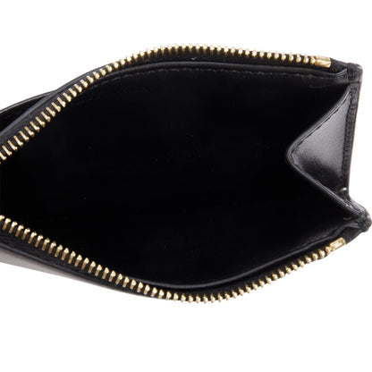 Celine 2023 Black Smooth Lambskin Triomphe Zipped Card Holder