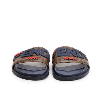 Fendi x Fila Zucca FF Logo Canvas Rubber Slides, Men’s Size 8
