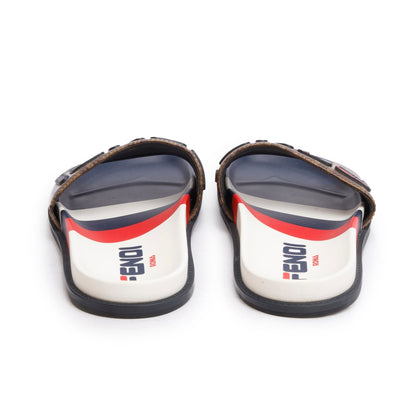 Fendi x Fila Zucca FF Logo Canvas Rubber Slides, Men’s Size 8