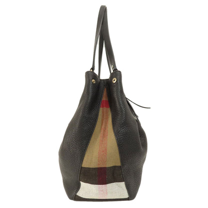 BURBERRY Tote Bag leather black logo