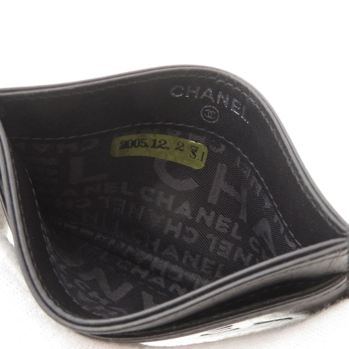 CHANEL Card Case lambskin black Logo motif Women(Unisex)