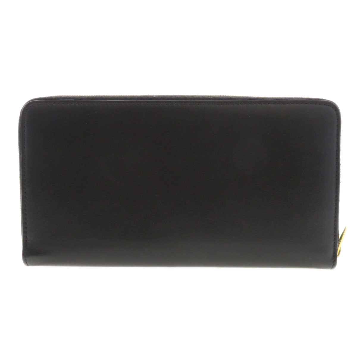 CELINE Long Wallet Purse Calfskin black Logo motif Women
