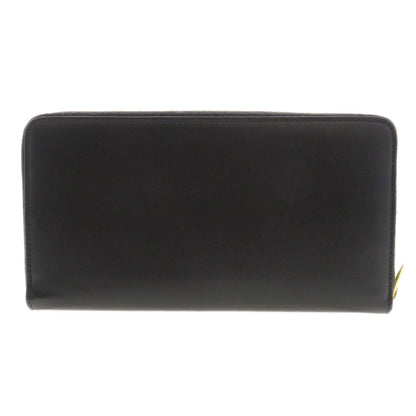 CELINE Long Wallet Purse Calfskin black Logo motif Women