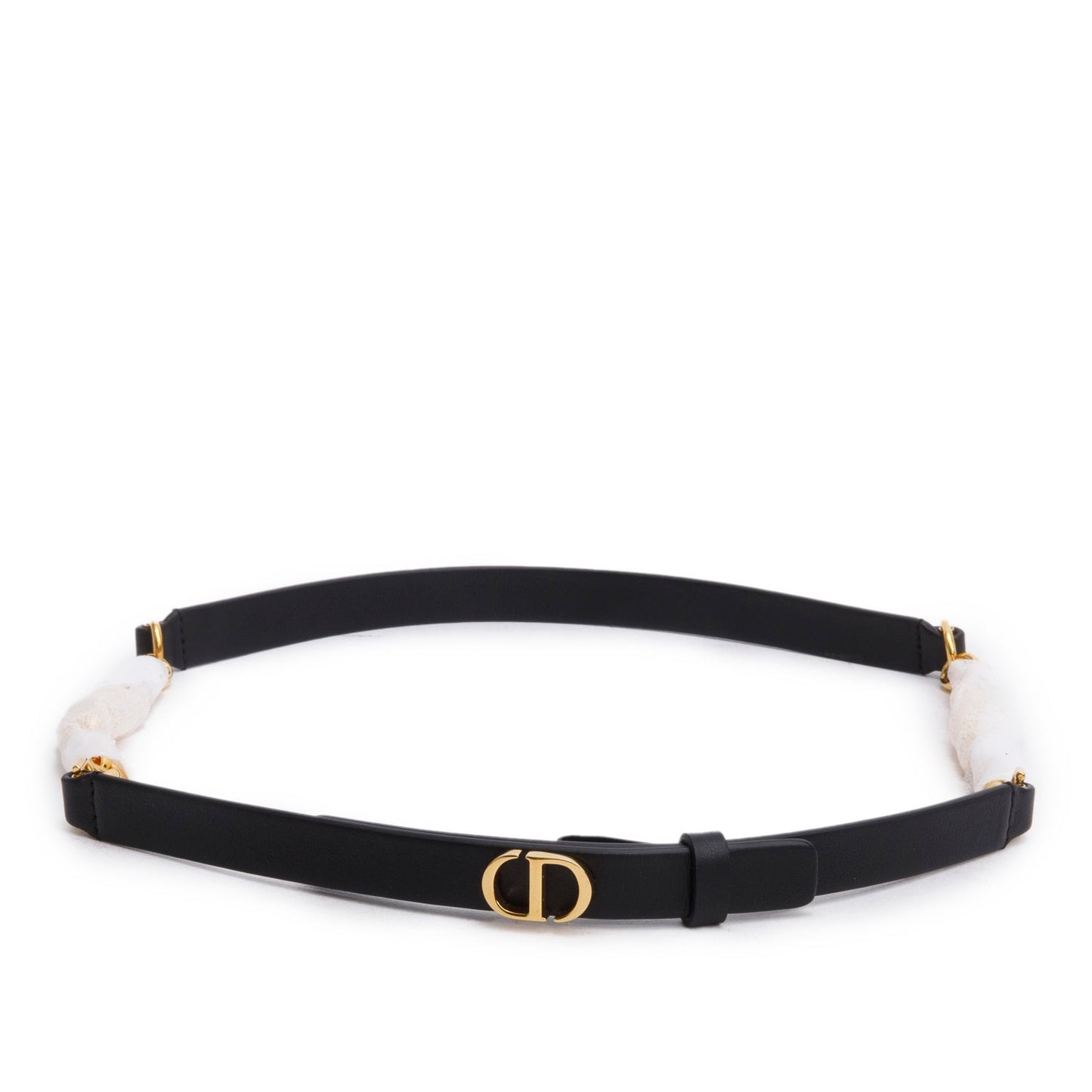 Christian Dior 2022 Black Leather CD Logo Caro 15MM Belt 75