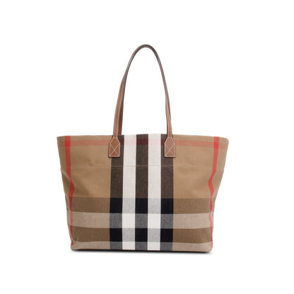 Burberry Brown Giant Check Canvas London Tote