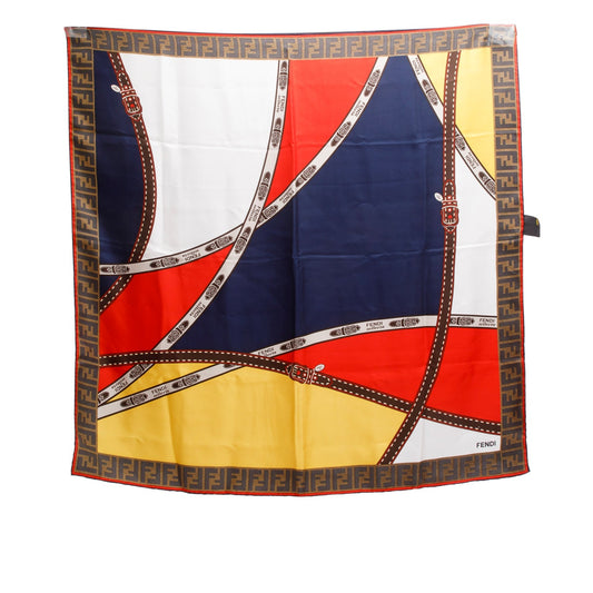 Fendi Multicolour Zucca Print Silk Scarf