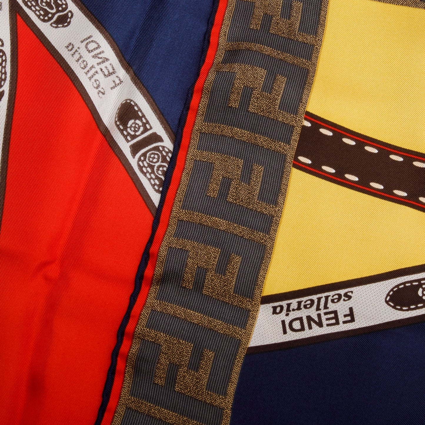 Fendi Multicolour Zucca Print Silk Scarf