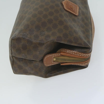 Luxury CELINE Macadam Canvas Pouch PVC Leather Brown  65262