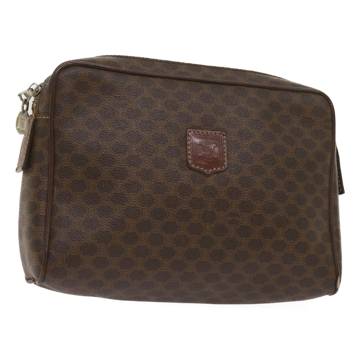 Luxury CELINE Macadam Canvas Clutch Bag PVC Brown  65270
